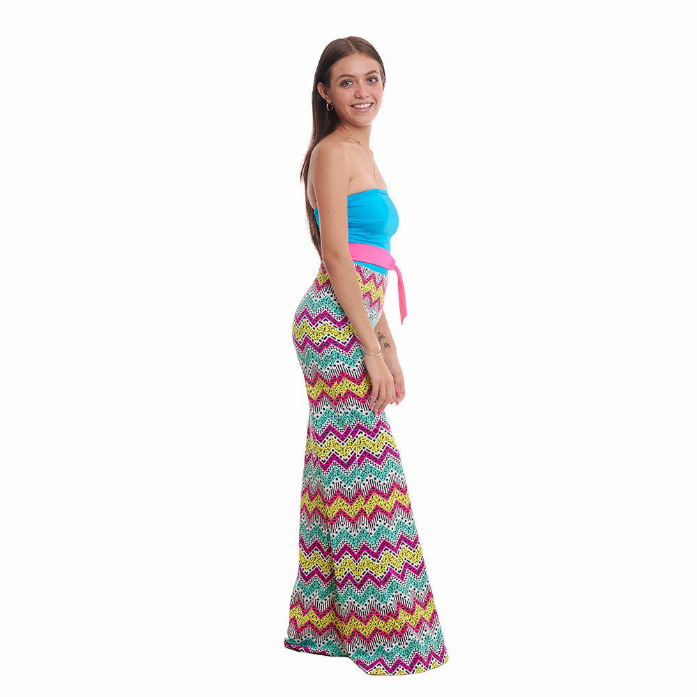Pantalón zigzag pierna ancha