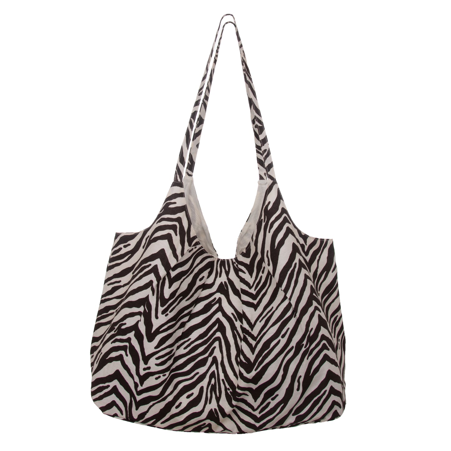 Bolsa zebra café con beige