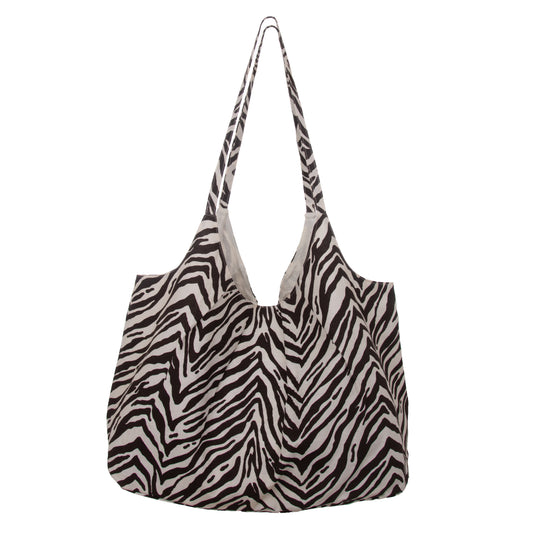 Bolsa zebra café con beige