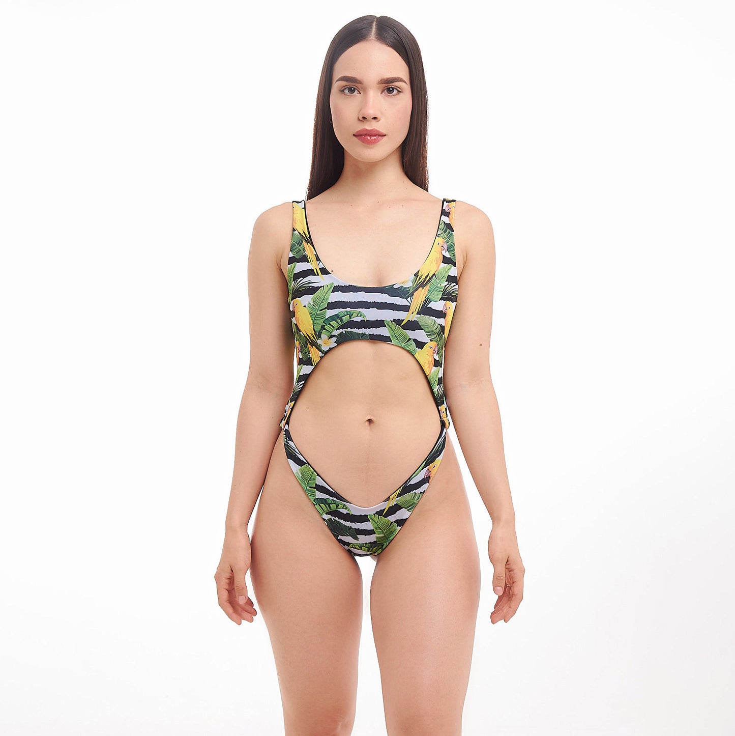 Bañador rayas pericos amarillos