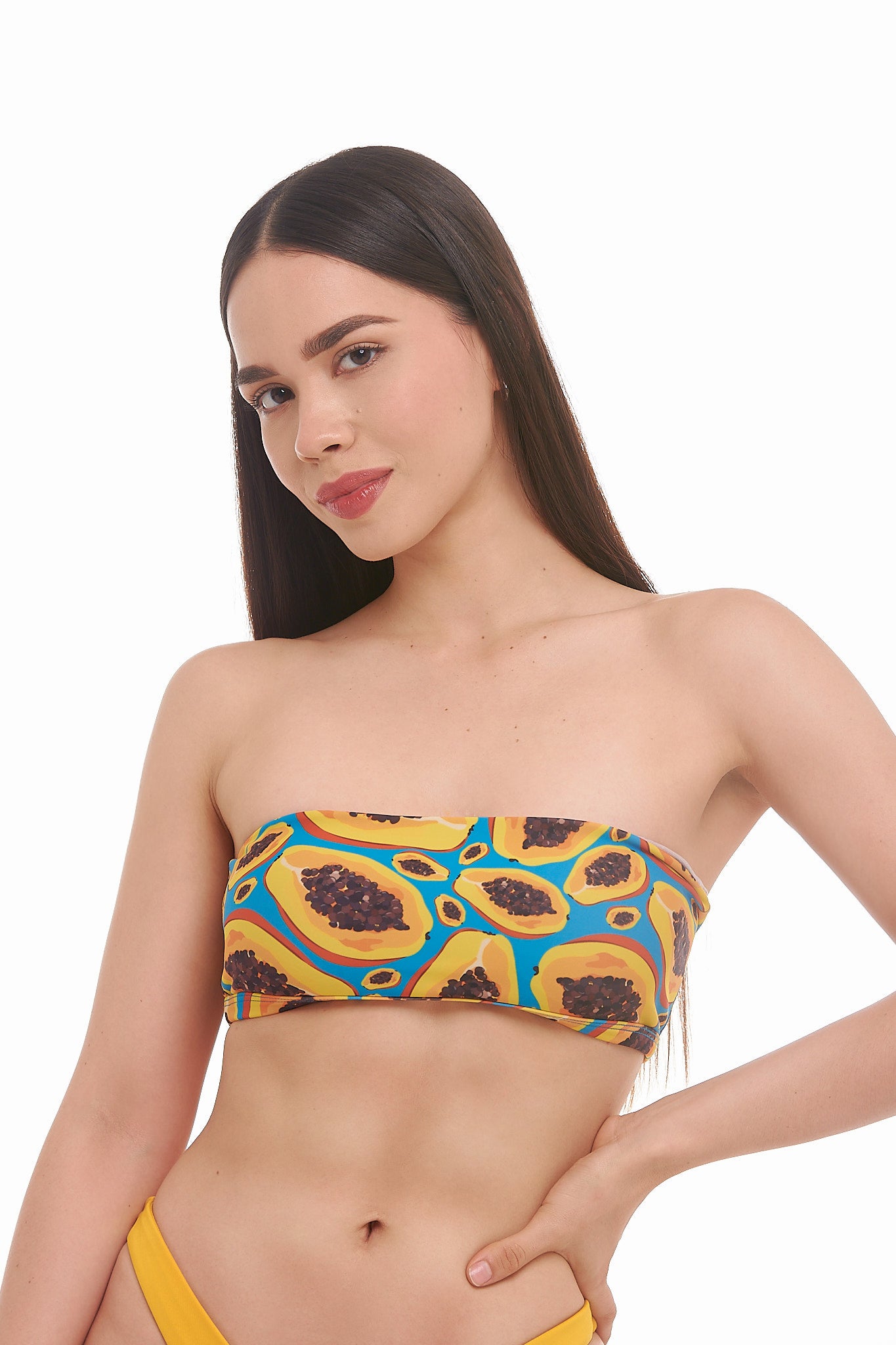 Top Azul con Papaya