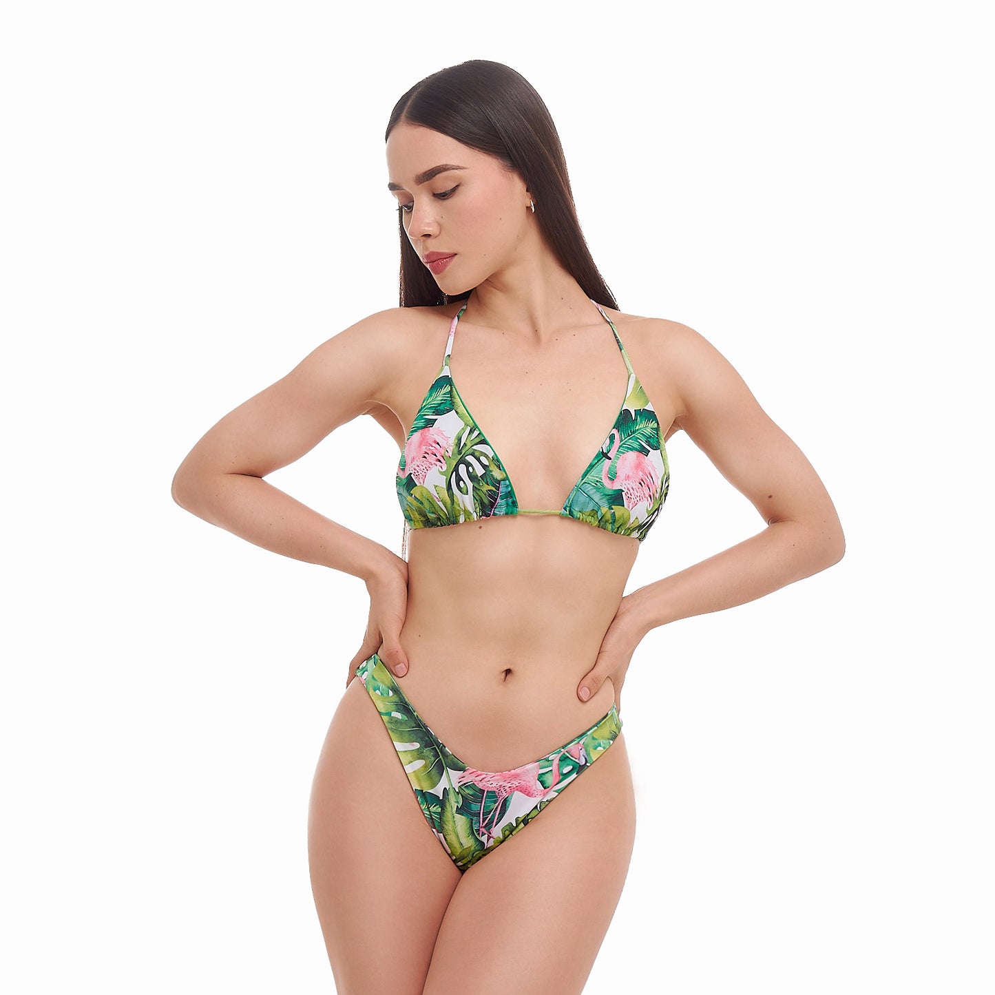 Calzón Hojas Verdes con Flamingos